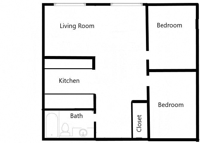 Two bedroom floor plan